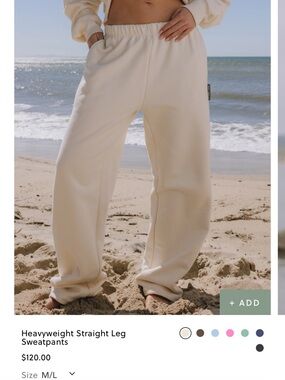 Daily Drills Cream Heavyweight Straight Leg Sweatpants